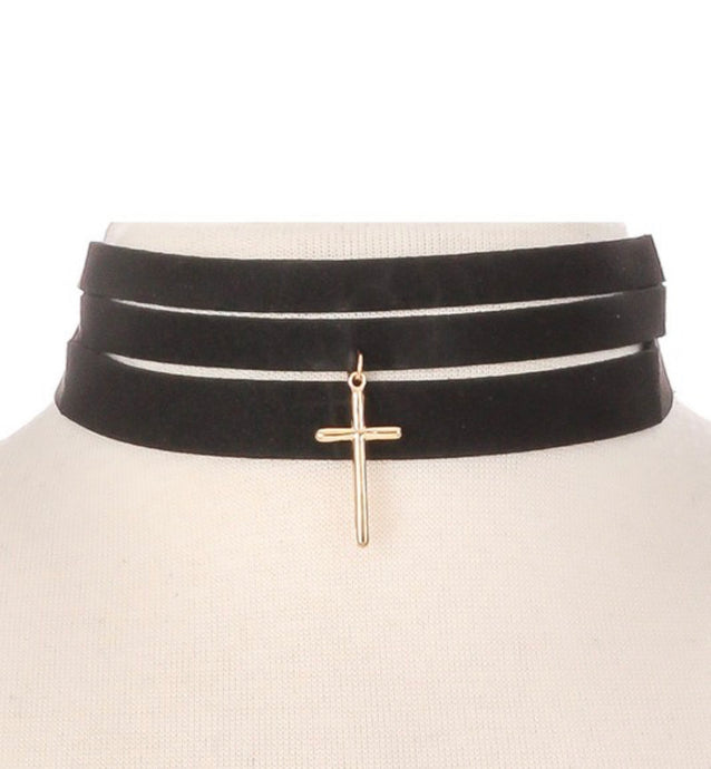 Cross Choker Necklace